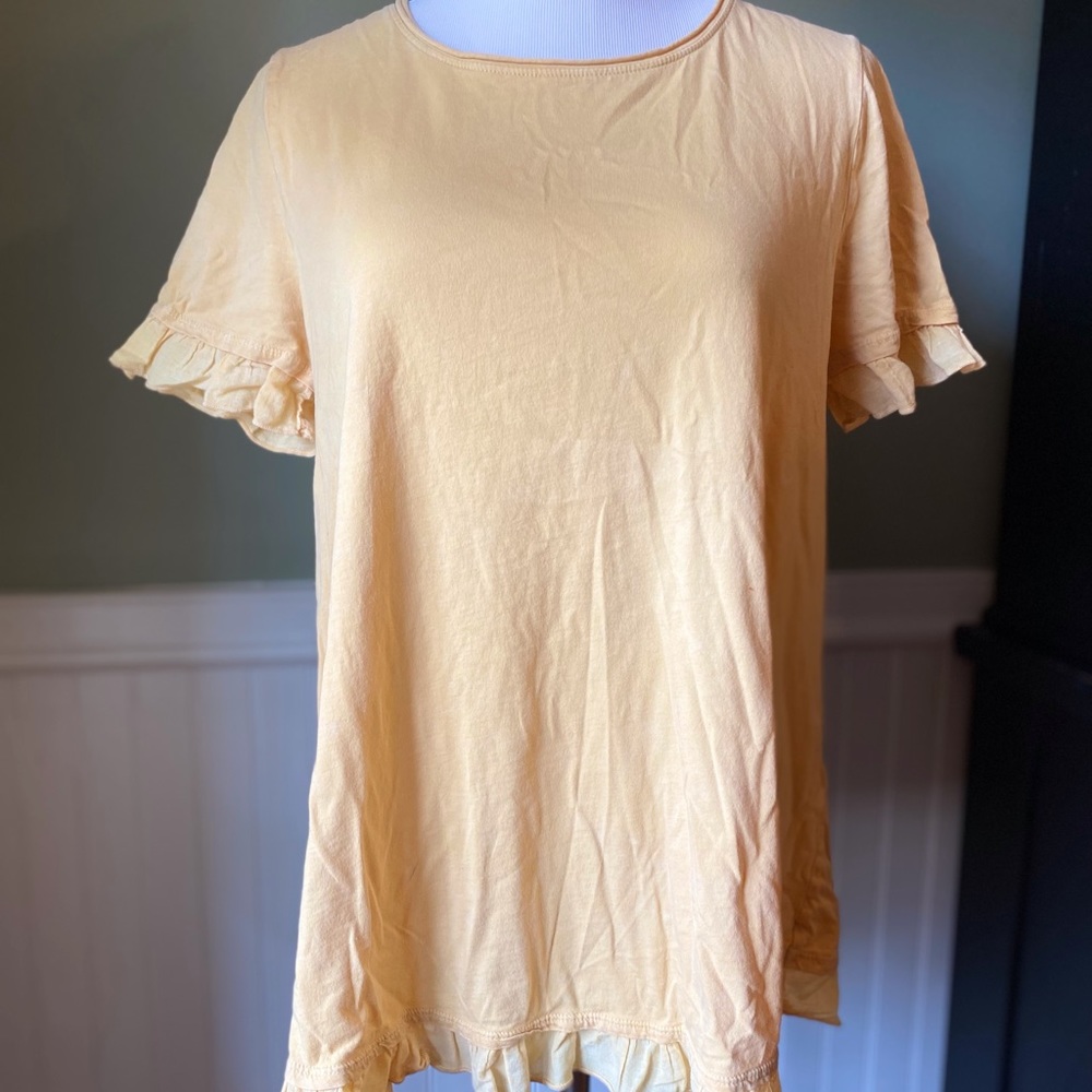 Altar’d State Yellow Ruffle Top - Picture 2 of 5